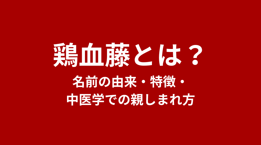 鶏血藤（けいけっとう）とは？名前の由来・特徴・中医学での親しまれ方【完全ガイド】